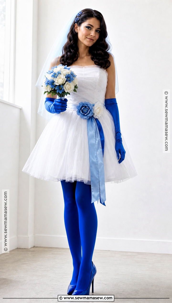 Something Blue Bride Costume With Blue Accessories - 35 bride costume ideas