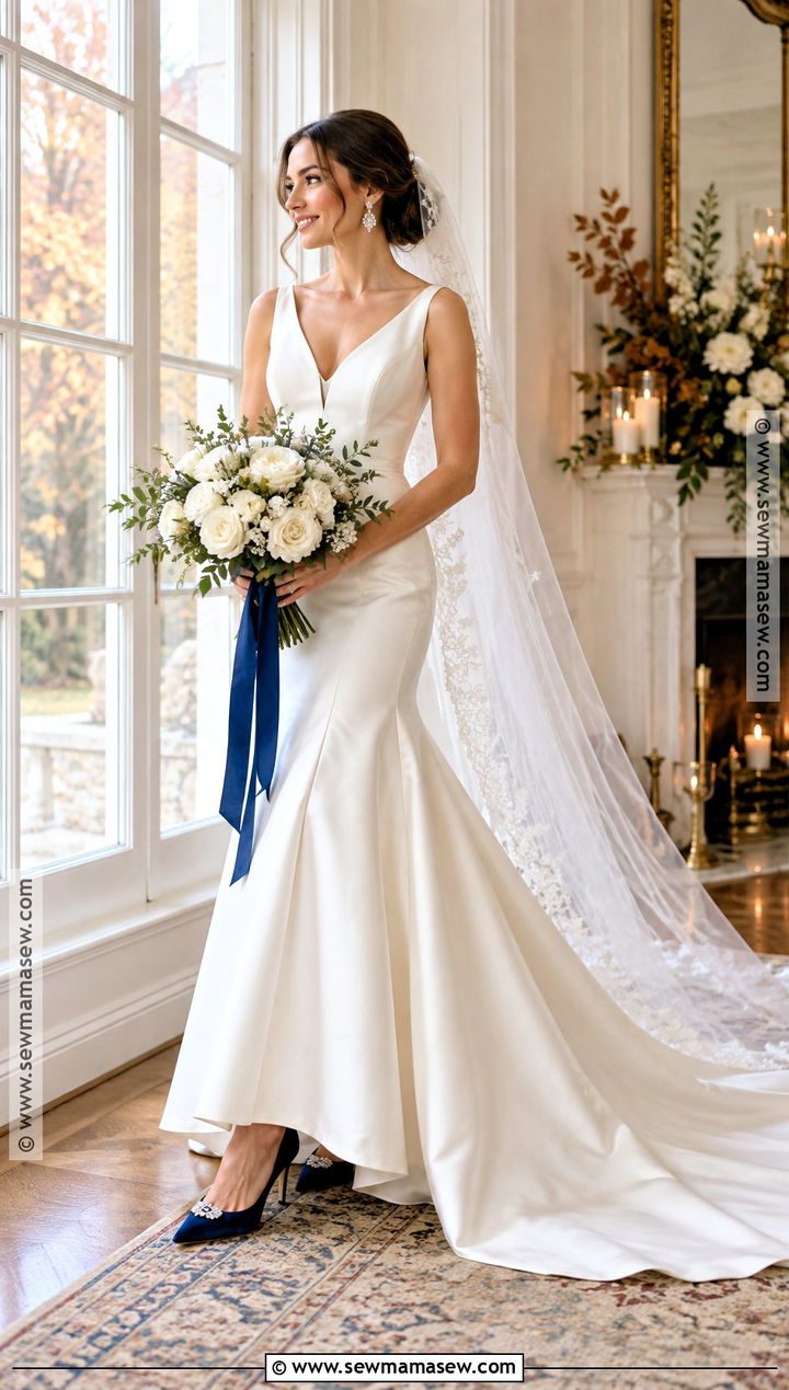 Something Blue Velvet Bridal Pumps - 15 November Wedding Shoes Brides