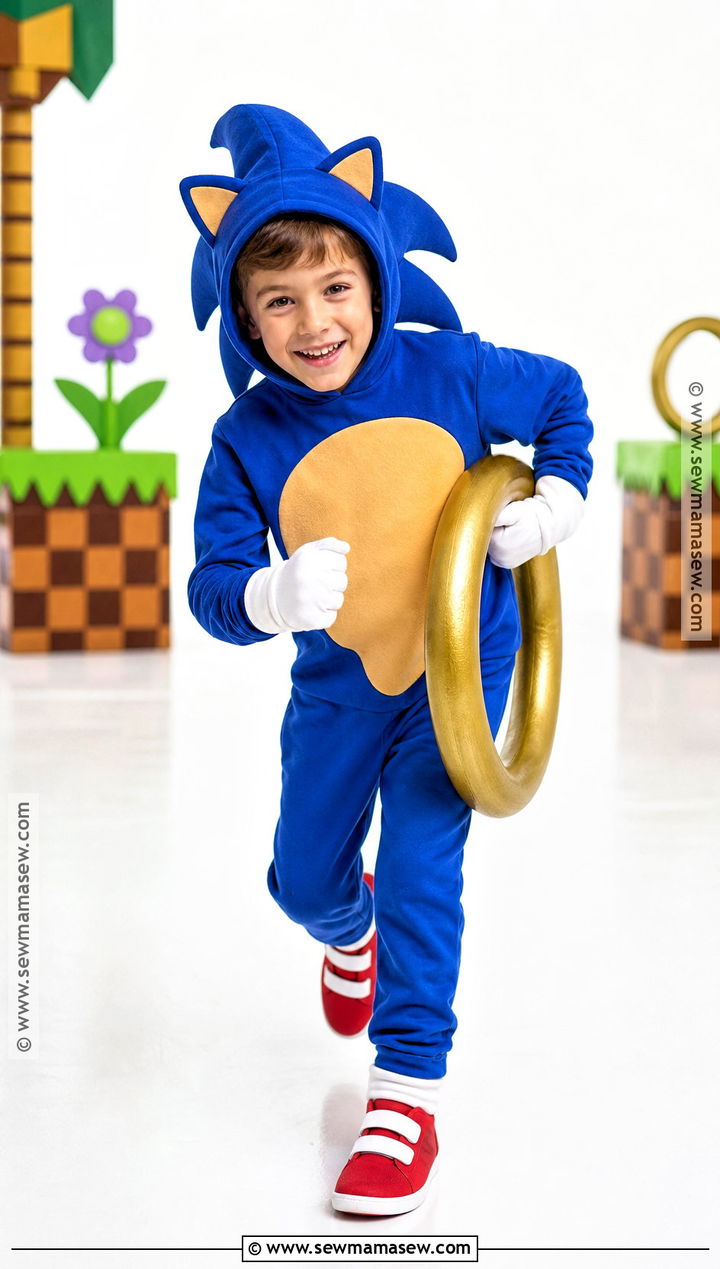 Sonic Costume With Blue Hoodie And Red Shoes - 40 boys halloween costumes