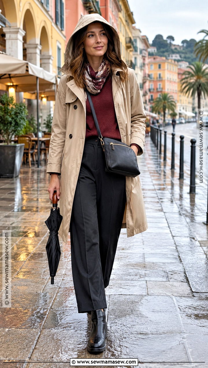 Southern France Fall Rainy Day Outfit - 15 Southern France Fall Outfits