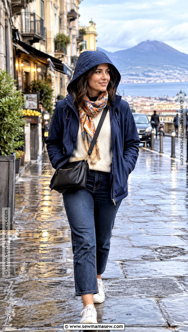 Southern Italy Fall Rain Jacket And Jeans Outfit - 15 Southern Italy Fall Outfits