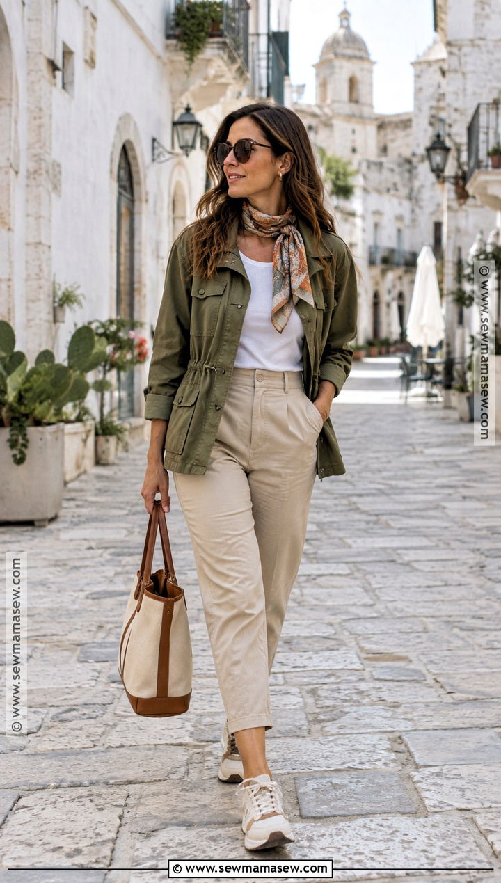 Southern Italy Fall Utility Jacket And Cropped Pants Outfit - 15 Southern Italy Fall Outfits