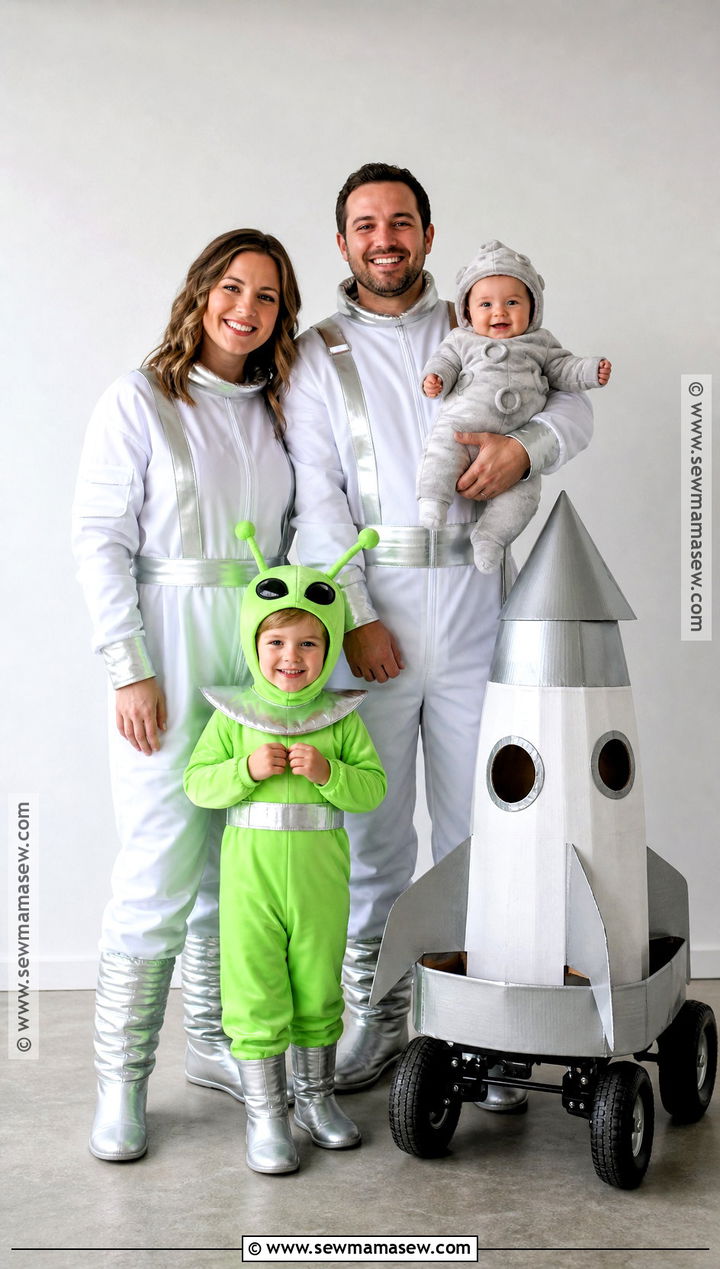 Space Family Costume With Astronaut Baby - 30 Family Of 4 Halloween Costumes With for Babies