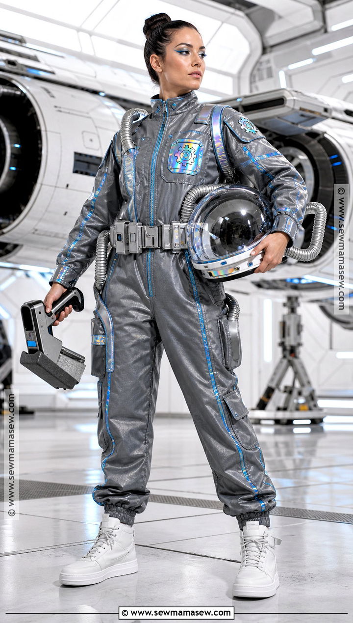 Space Mechanic Costume With Holographic Jumpsuit - 30 mechanic costume ideas