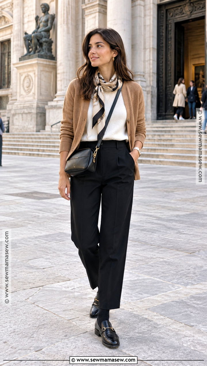Spain Fall Museum Outfit With Loafers And Trousers - 25 spain fall outfits