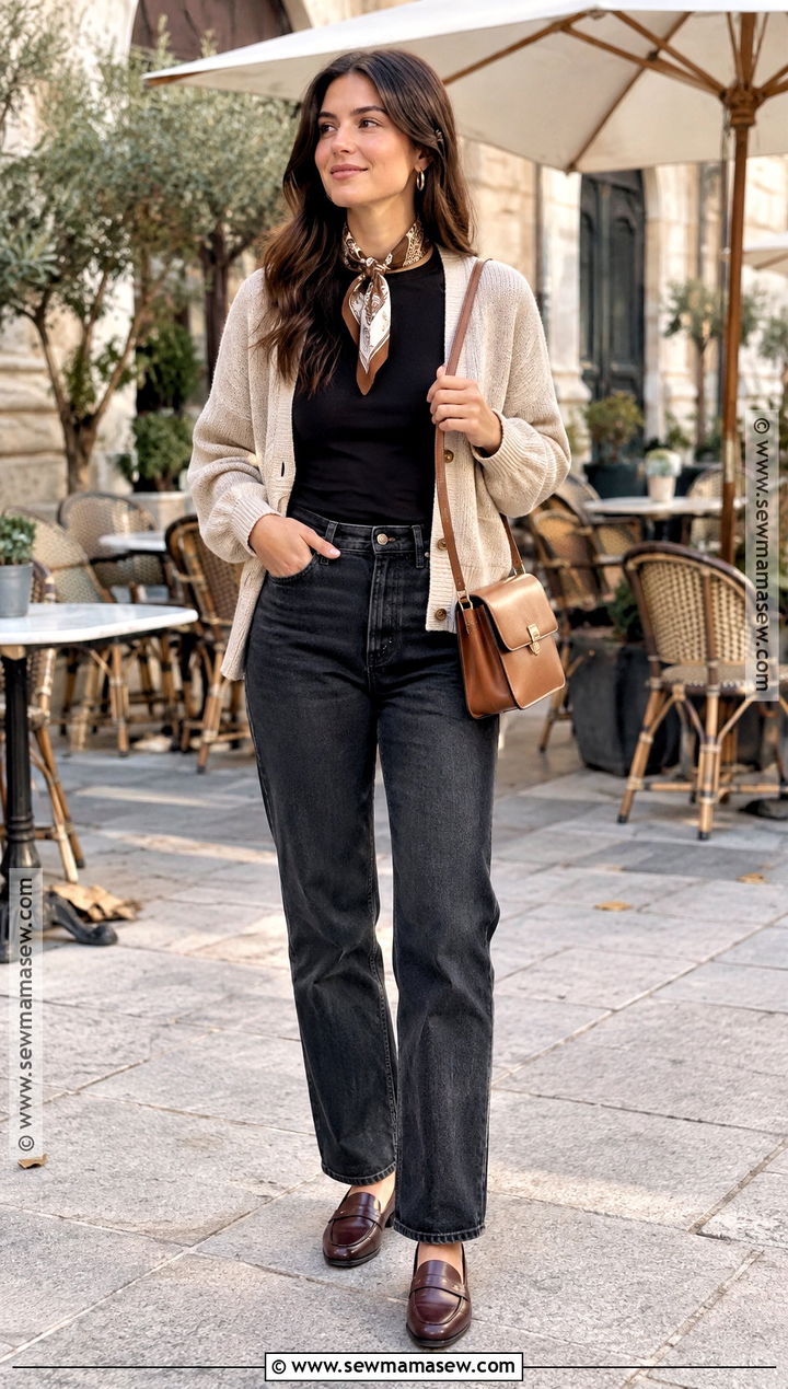 Spain Fall Outfit With A Cardigan - 15 Travel Capsule Wardrobe Spain Fall Ideas