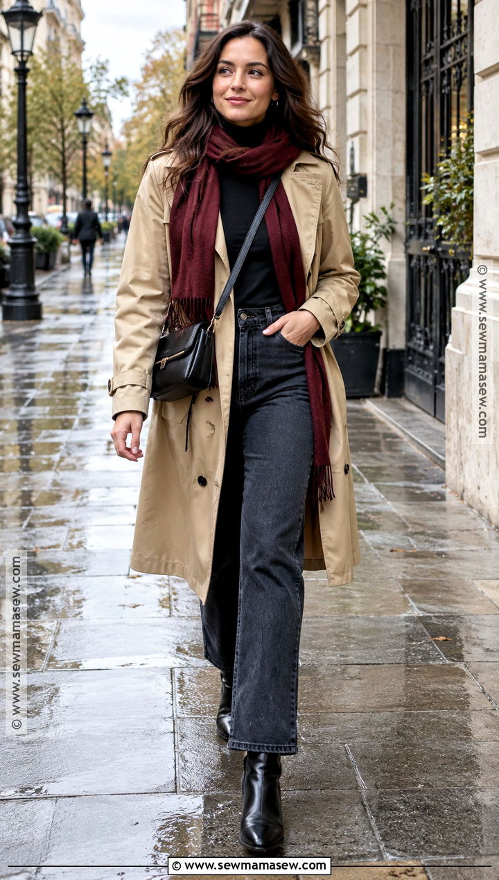 Spain Fall Outfit With A Trench Coat - 15 Travel Capsule Wardrobe Spain Fall Ideas