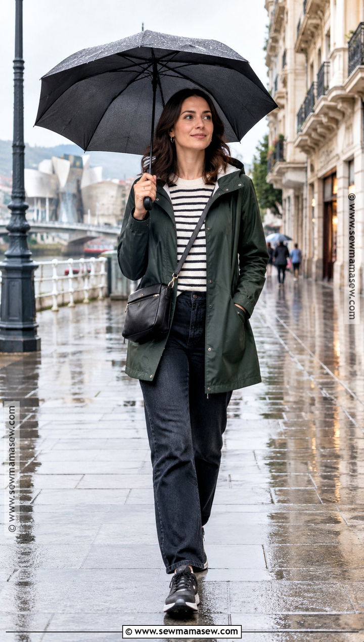 Spain October Rain Jacket And Dark Jeans Outfit - 15 spain outfit ideas october