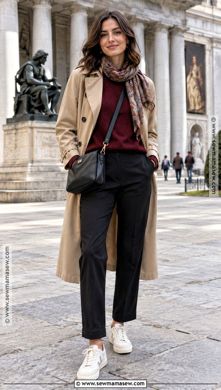 Spain October Sweater And Straight Leg Pants Outfit - 15 spain outfit ideas october