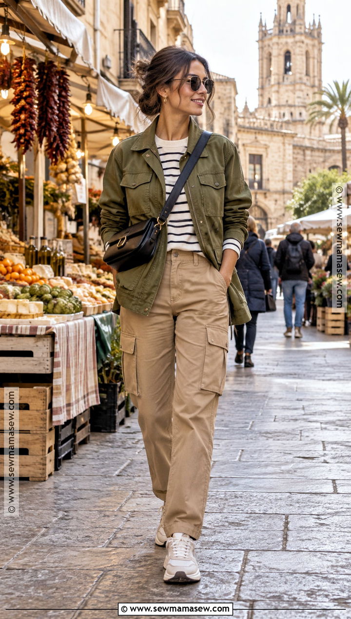 Spain Utility Jacket And Cargo Pants Outfit - 15 Spain Outfit Ideas November