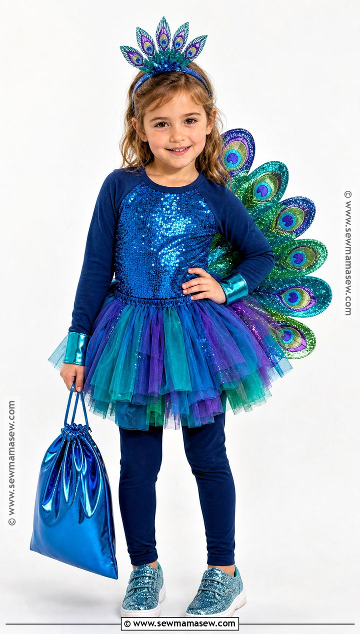 Sparkly Peacock Costume - 30 peacock costume ideas for kids