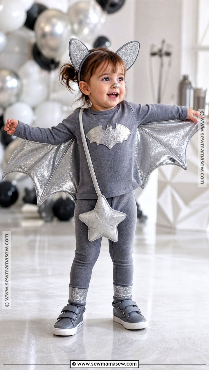 Sparkly Silver Toddler Bat Costume - 30 toddler bat costume ideas