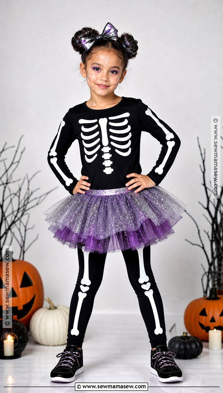 Sparkly Skeleton Costume For Girls - 45 girl halloween costumes