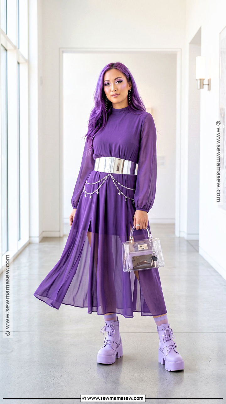 Spectra Vondergeist Cosplay With Purple Chains - 45 monster high cosplay ideas