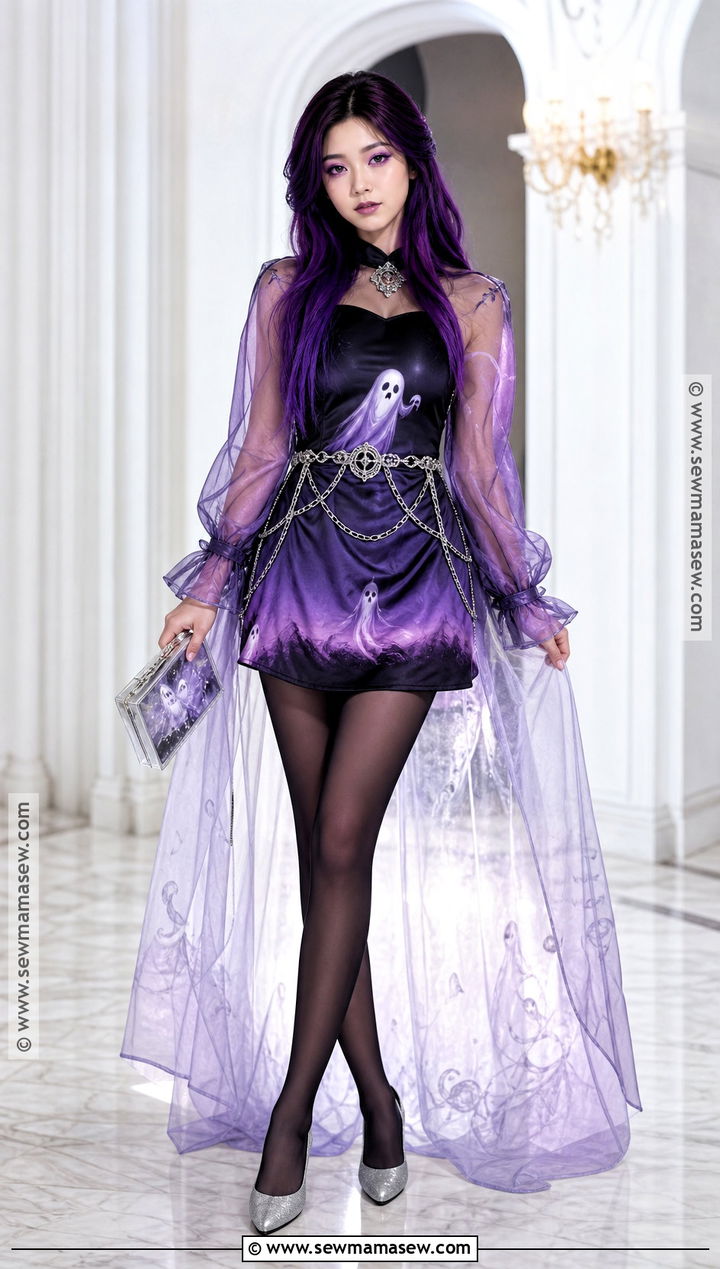 Spectra Vondergeist Costume With Purple Hair - 35 purple hair halloween costumes ideas