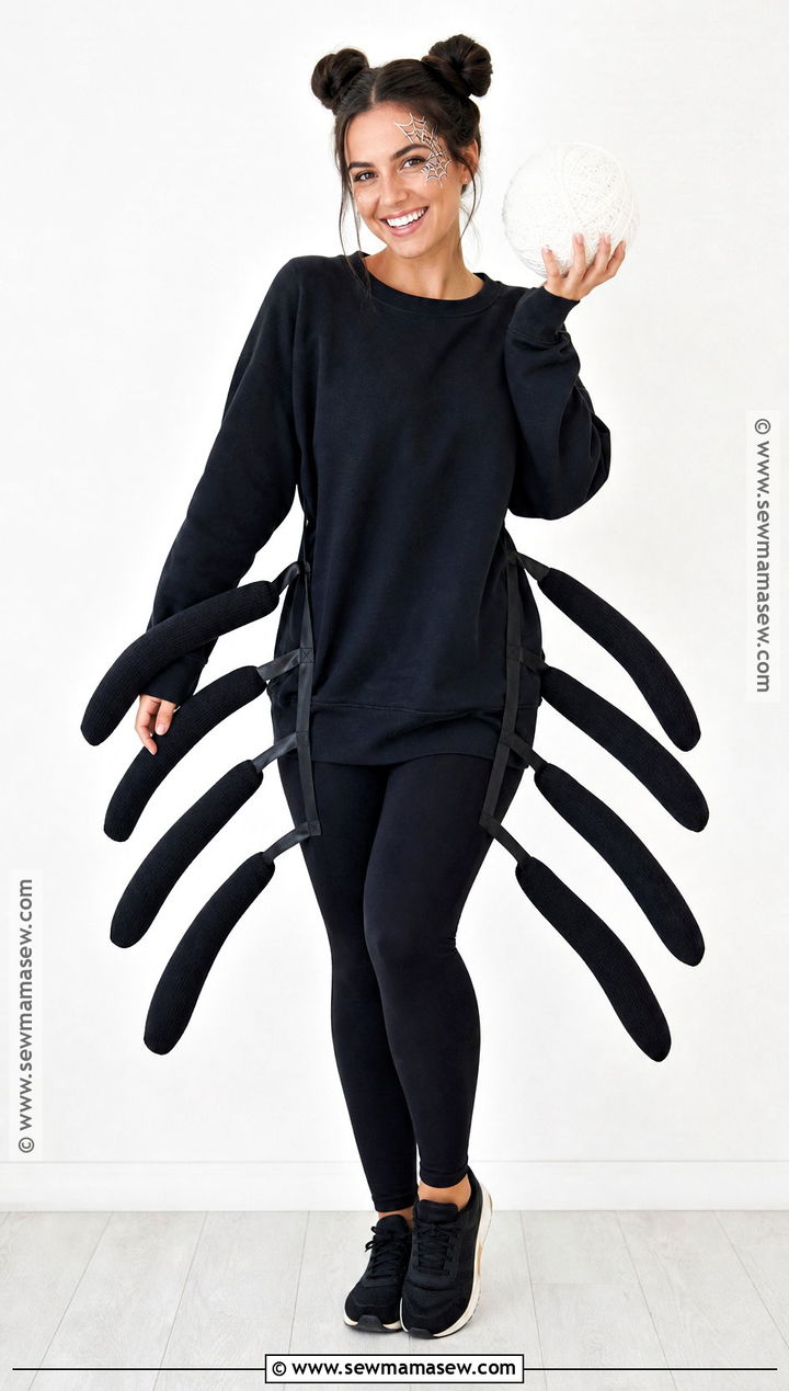 Spider Costume With Black Clothes - 30 at home costume ideas