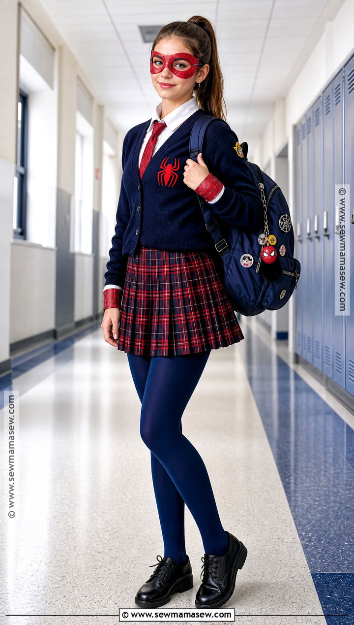 Spider Girl School Uniform Costume - 30 spiderman girl costume ideas
