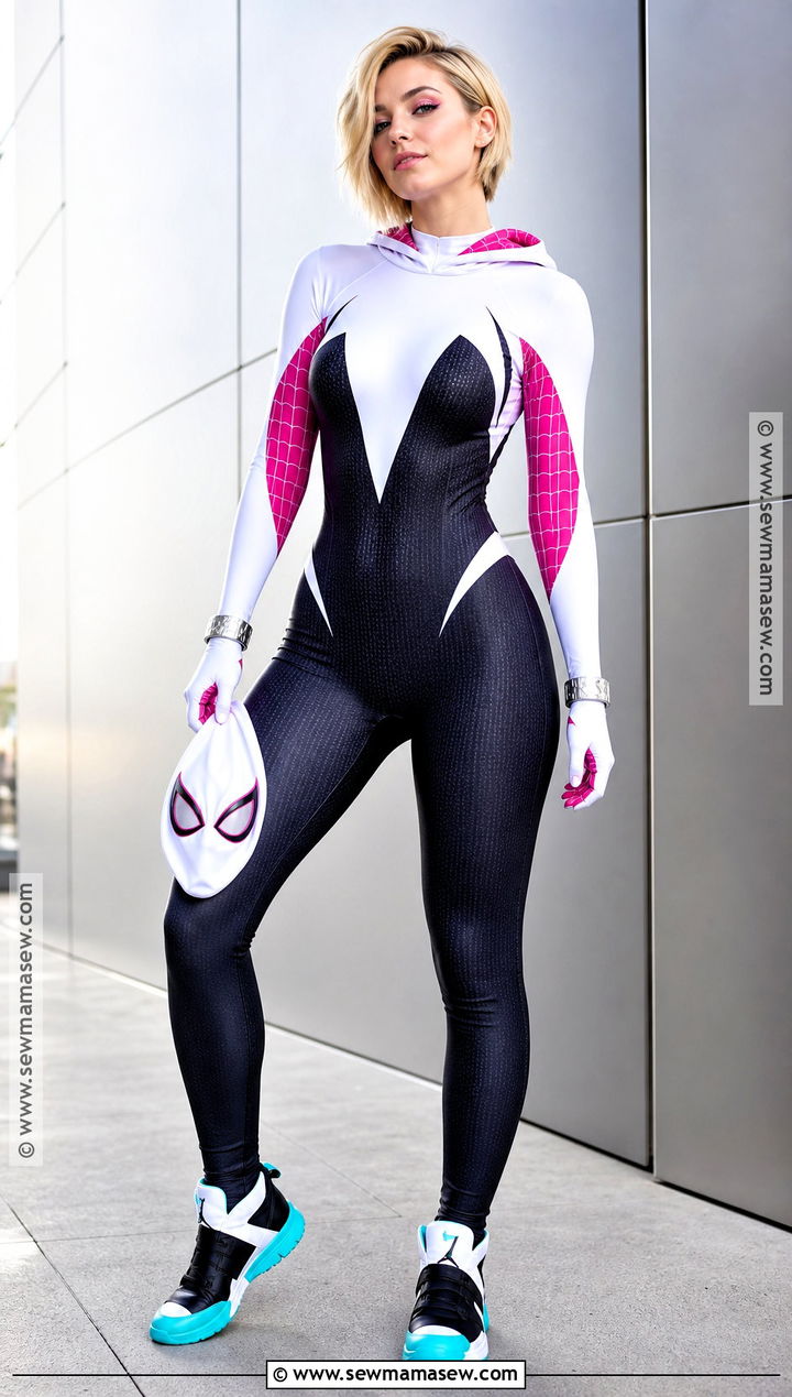 Spider Gwen Cosplay With White Hood - 35 best cosplay ideas