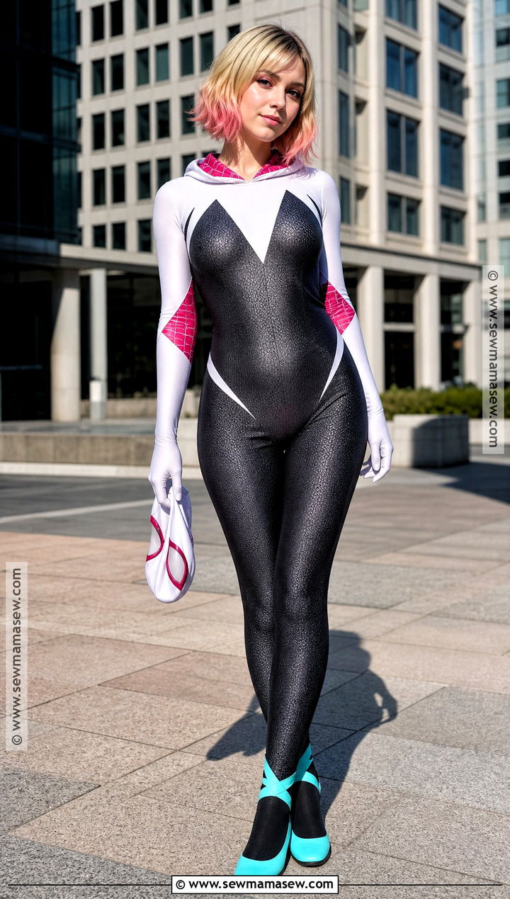 Spider Gwen Cosplay With White Hood - 35 marvel cosplay ideas