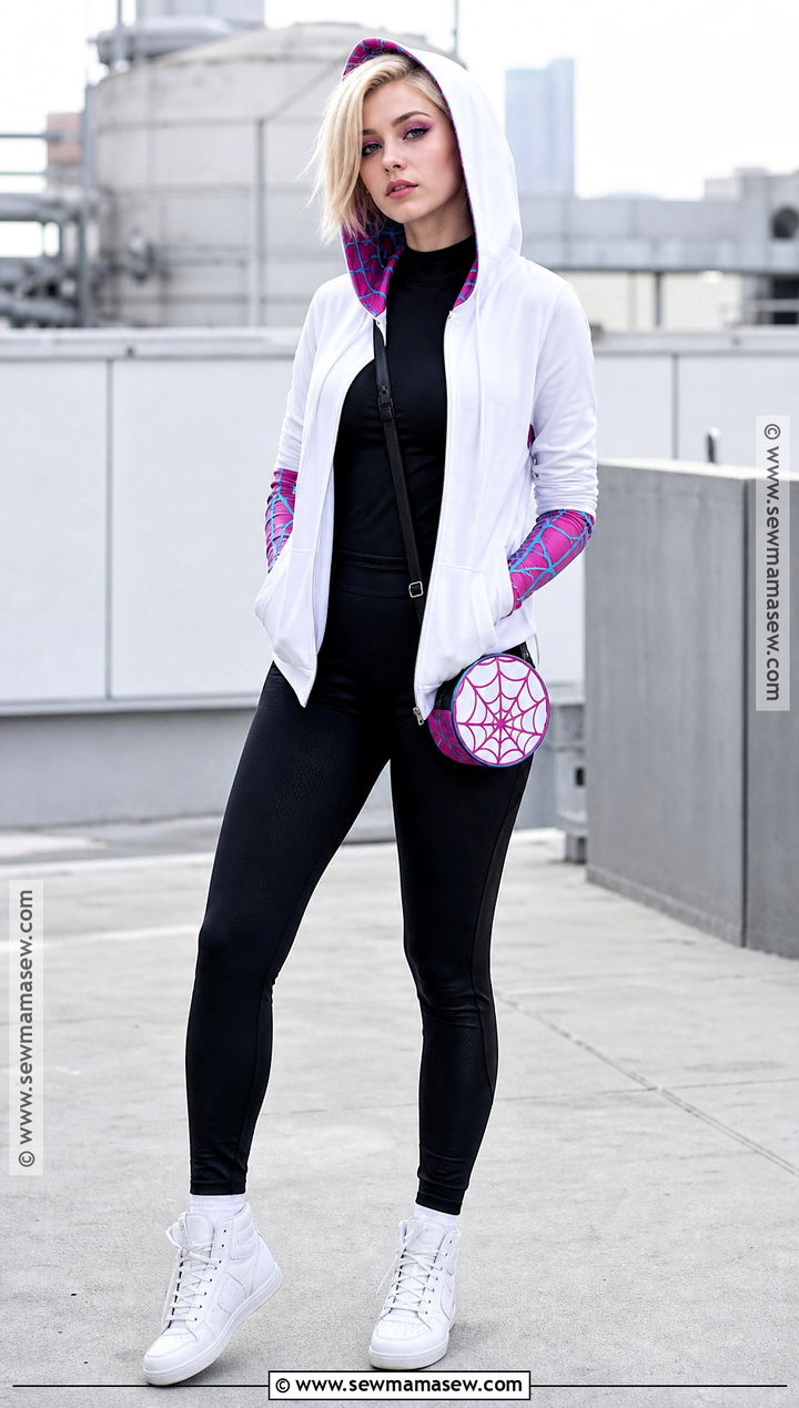 Spider Gwen Cosplay With White Hood - 30 cosplay outfits for females