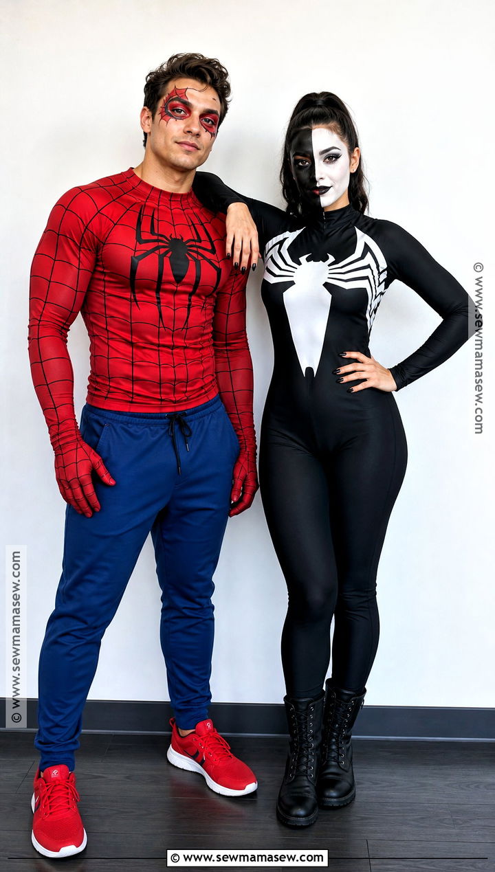 Spider Man And Venom Makeup Costume - 30 Spiderman Couples Costume Ideas
