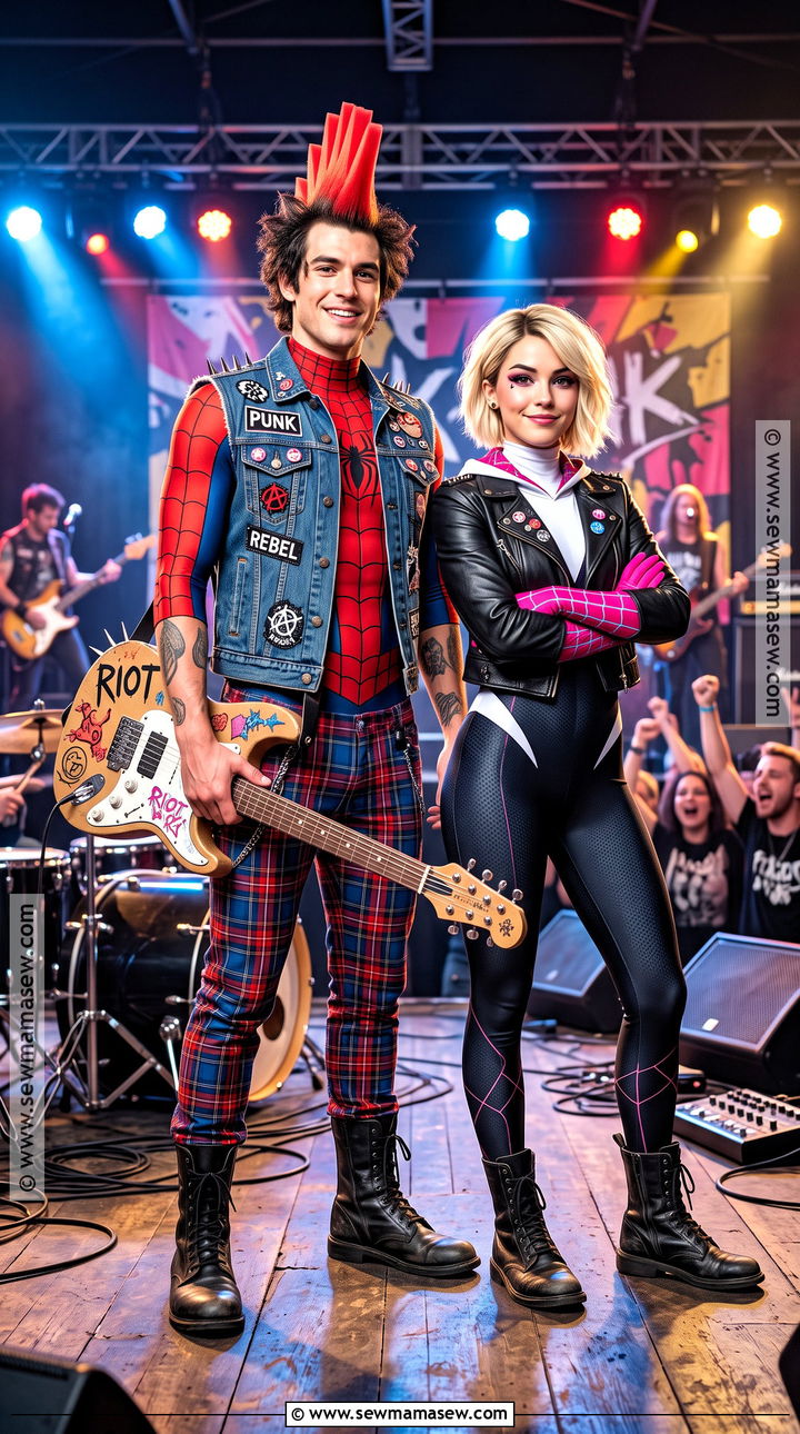 Spider Punk And Spider Gwen Costume - 30 Spiderman Couples Costume Ideas