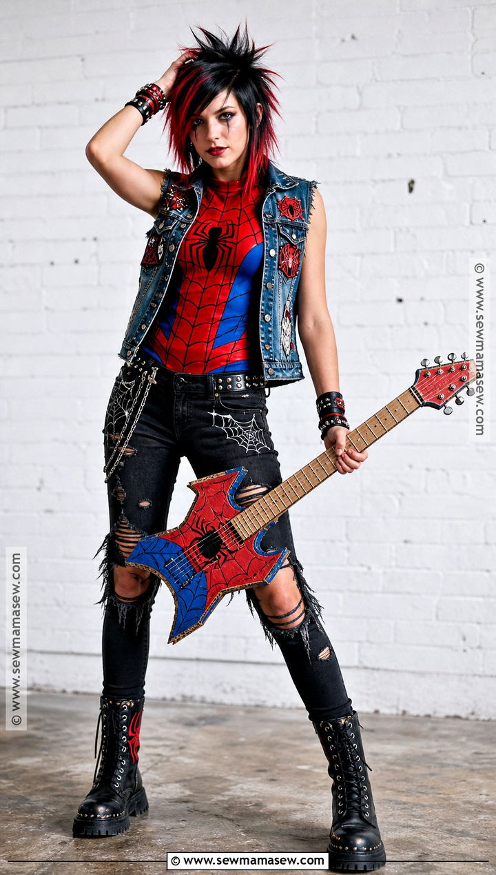 Spider Punk Costume for Women - 30 spiderman halloween costumes for women