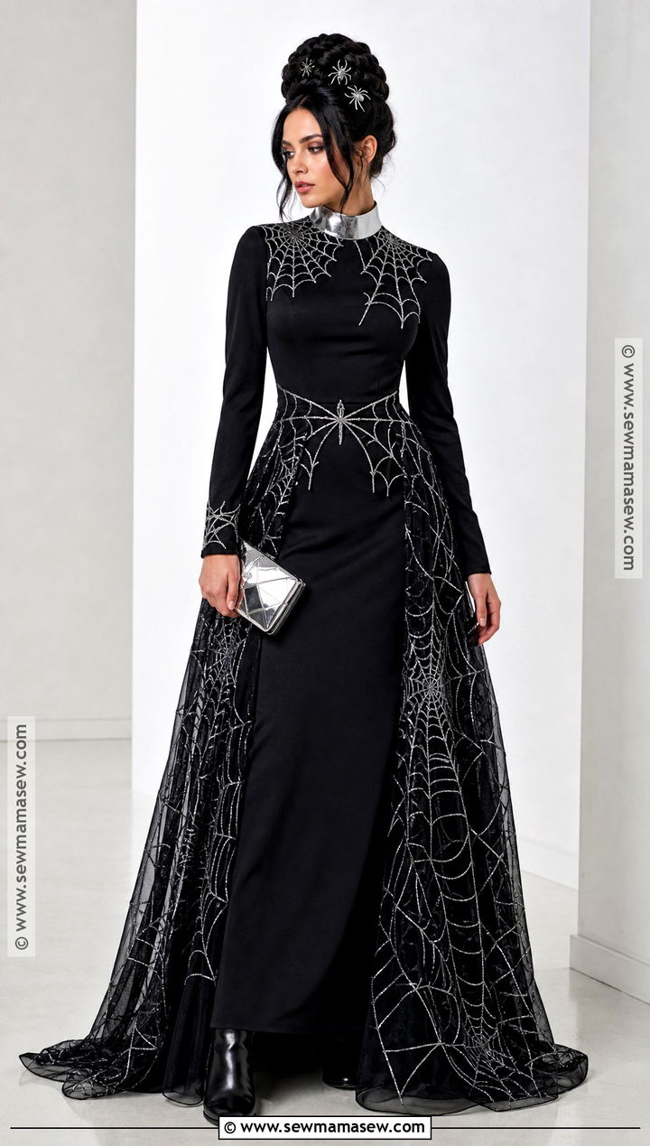 Spider Queen Costume With Black Braided Bun - 30 halloween costumes women black hair