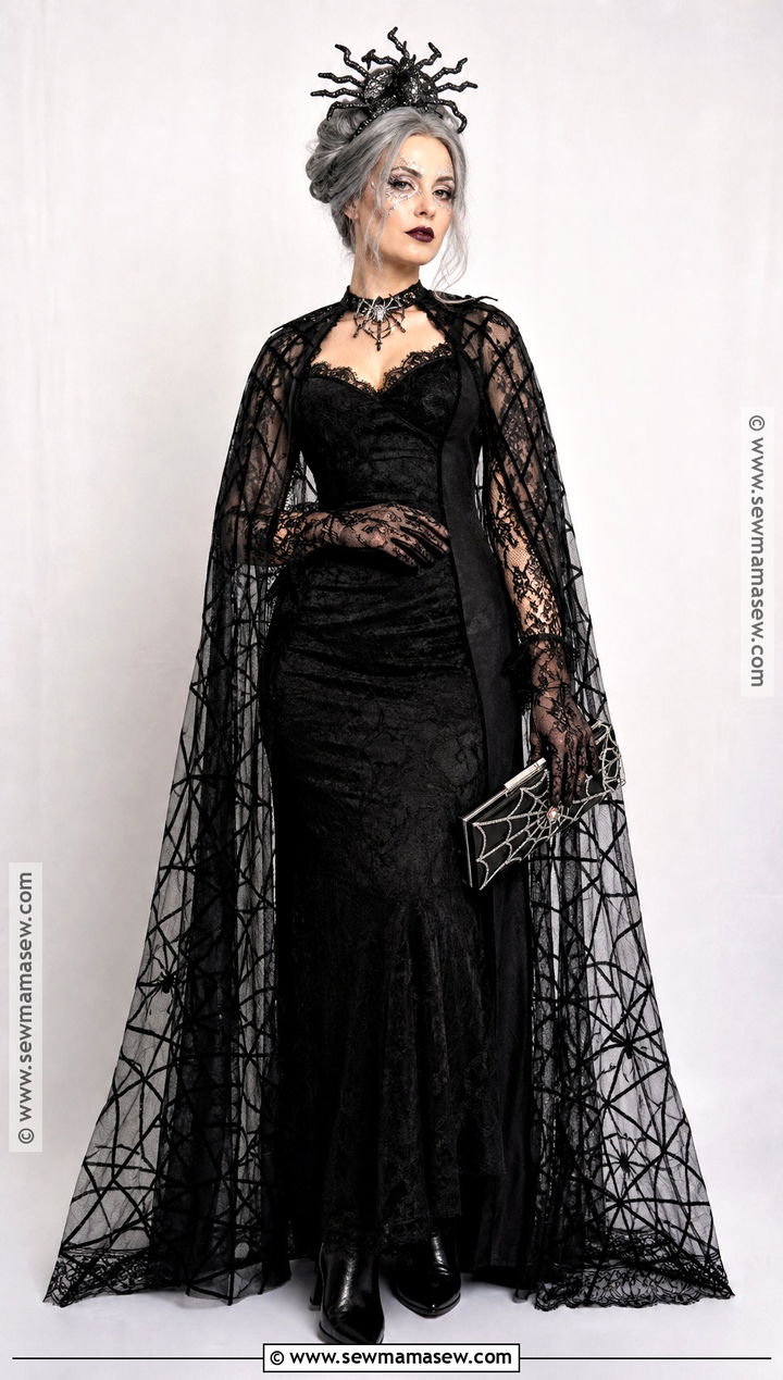 Spider Queen Costume With Black Dress - 30 halloween costumes with black dress
