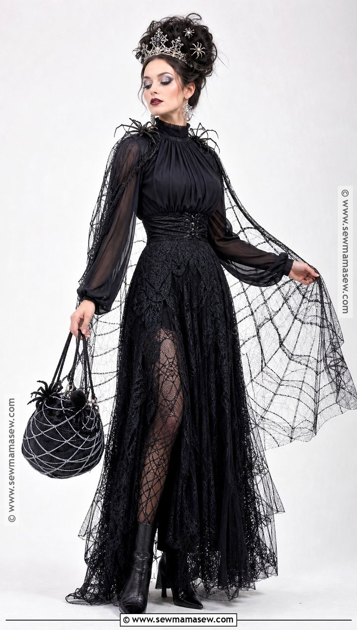 Spider Queen Costume With Black Lace Skirt - 30 halloween costumes black skirt