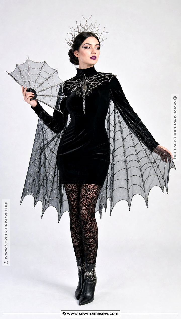 Spider Queen Costume With Web Cape - 35 spooky halloween costumes
