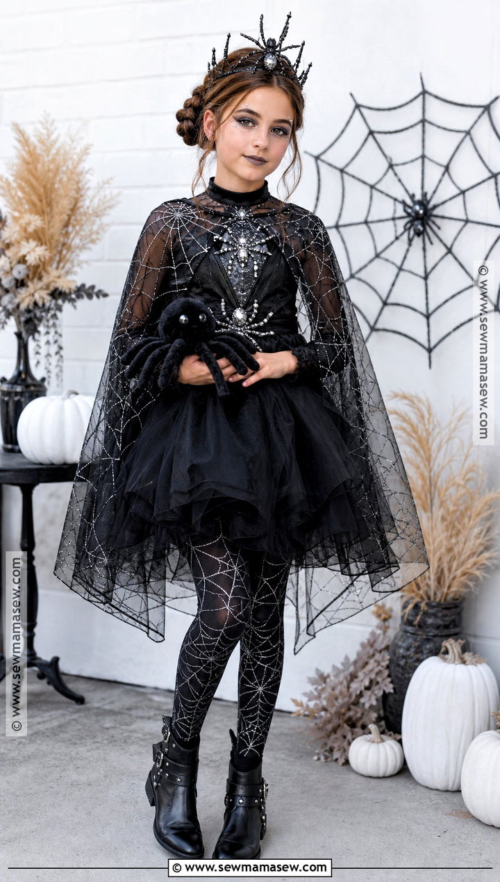 Spider Queen Costume With Web Cape - 40 halloween costume ideas for girls