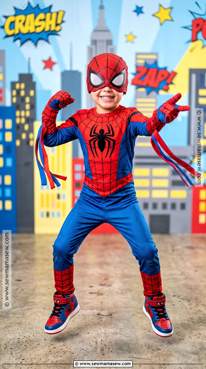 Spider Superhero Costume With Red Mask - 30 costumes for kids