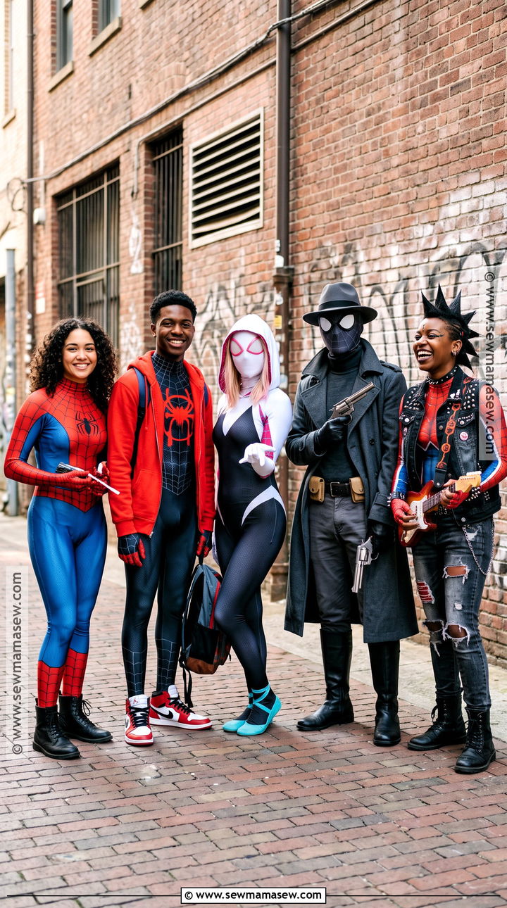 Spider Verse Friends Group Costume - 35 spiderman halloween costume ideas