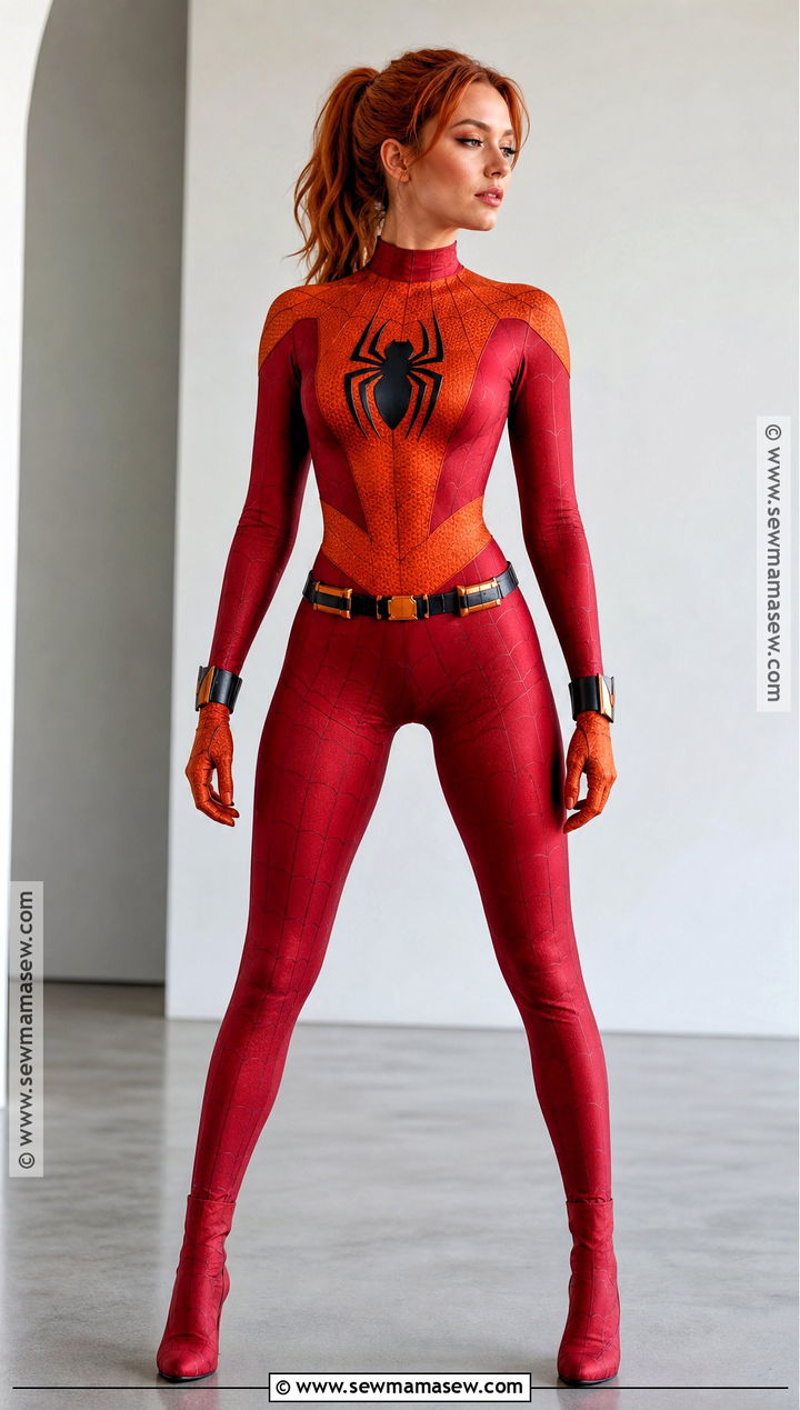 Spiderling Costume With Orange Accents - 35 spider man costume ideas for women