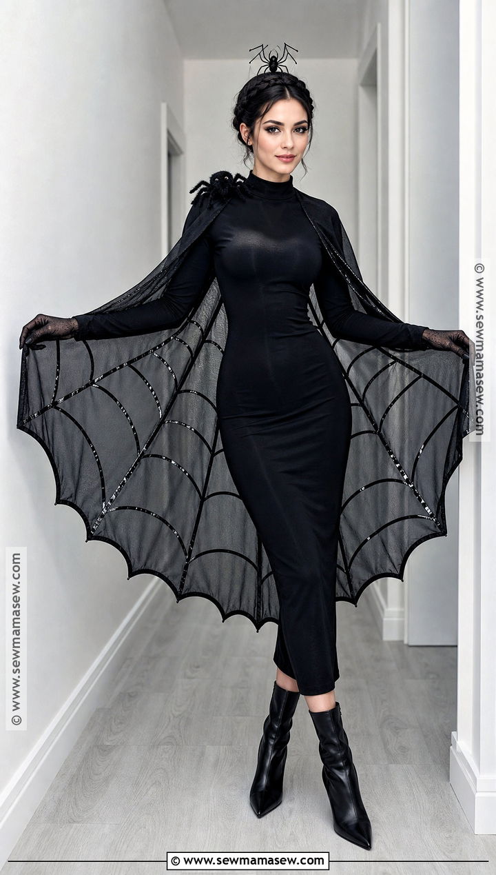 Spiderweb Costume With Black Cape - 35 all black costume ideas