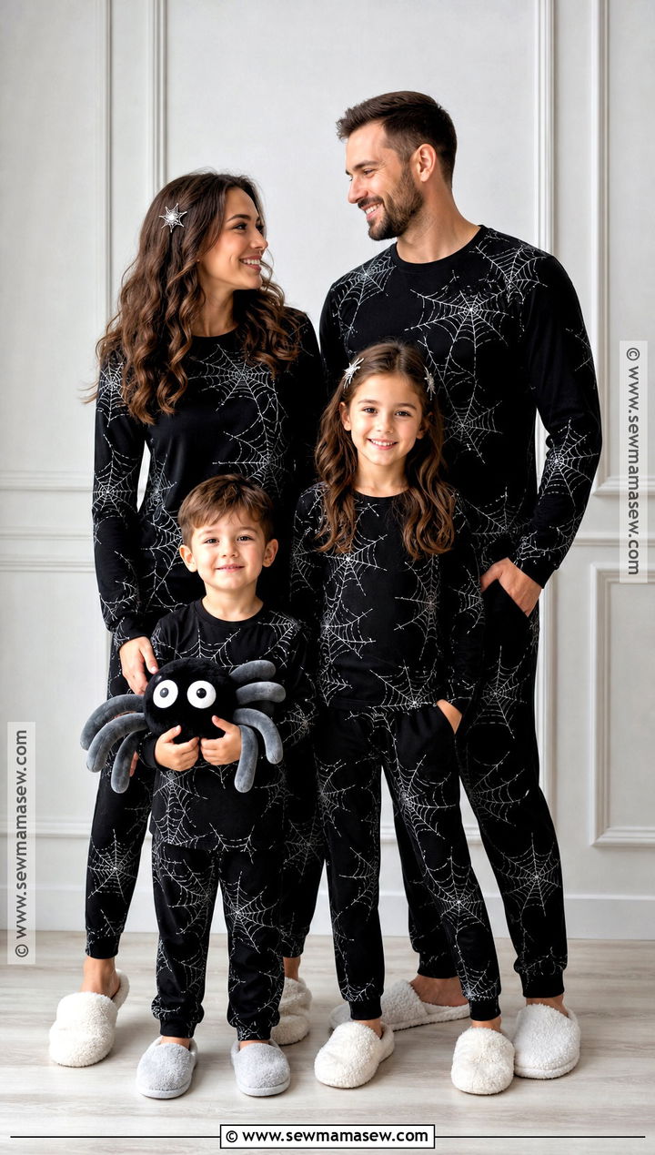 Spiderweb Matching Halloween Pajamas - 30 matching halloween pajamas
