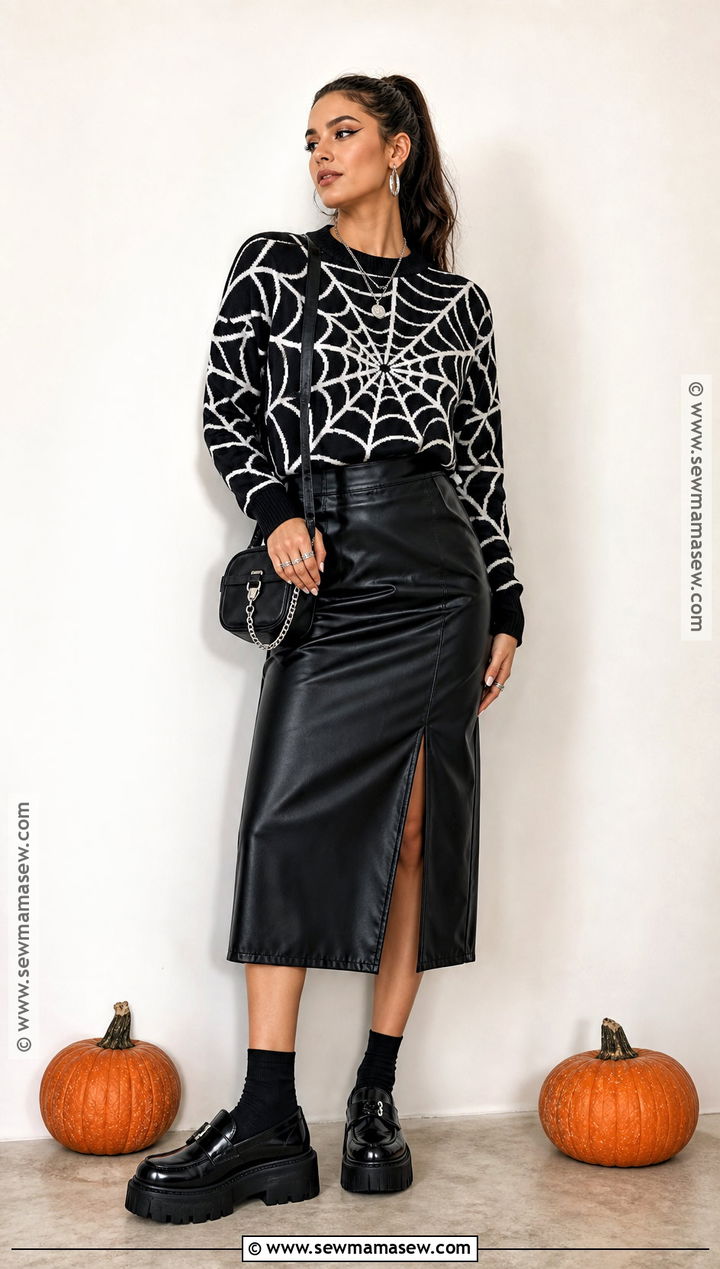 Spiderweb Sweater Halloween Outfit - 50 halloween outfit ideas