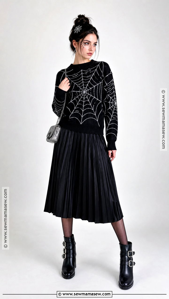Spiderweb Sweater Outfit - 30 Easy Halloween Outfits for Women