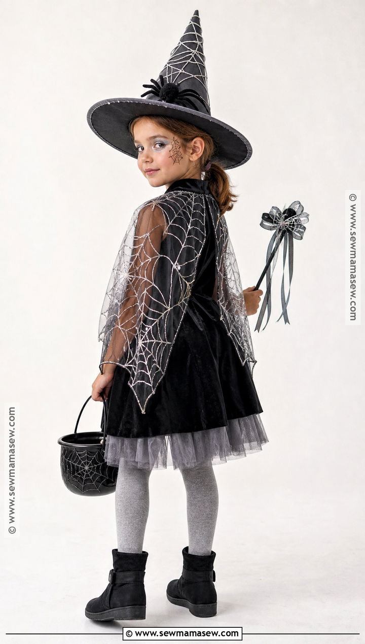 Spiderweb Witch Costume - 30 kids witch costume ideas