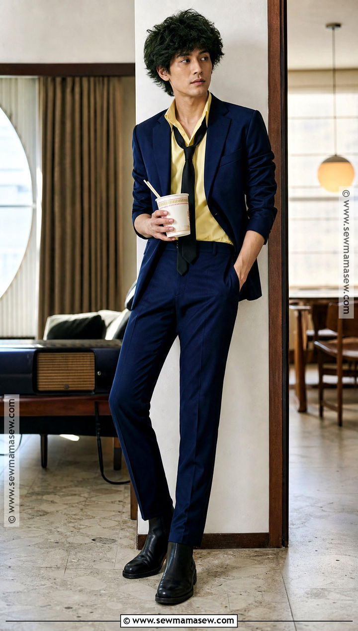 Spike Spiegel Cosplay With Blue Suit - 30 Easy Anime Cosplay Ideas for Men