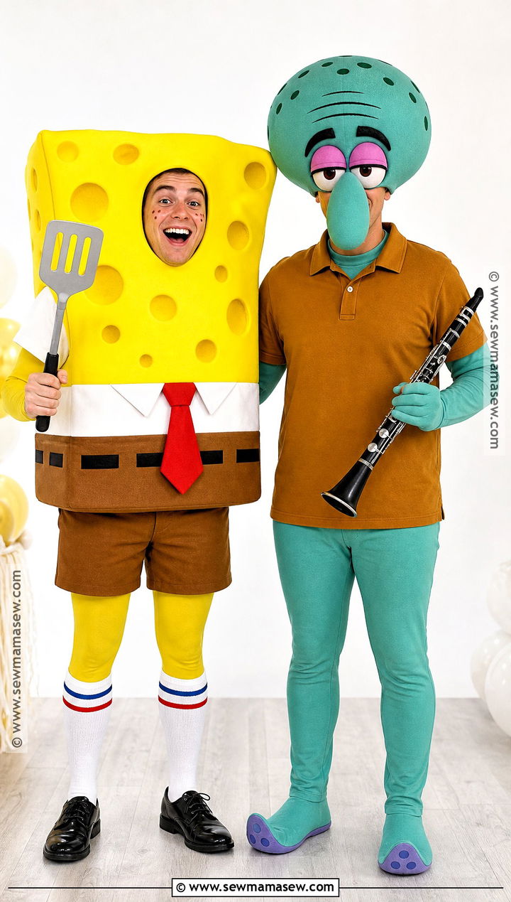 SpongeBob And Squidward Duo Costume - 45 spongebob costume ideas