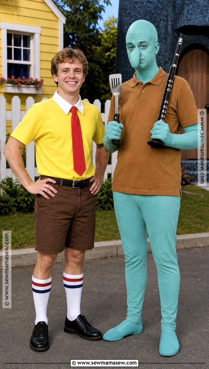 SpongeBob And Squidward Neighbor Cosplay - 35 Spongebob Cosplay Ideas
