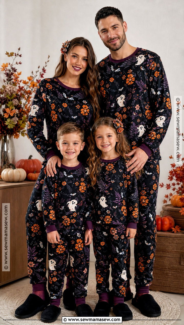Spooky Floral Matching Halloween Pajamas - 30 matching halloween pajamas