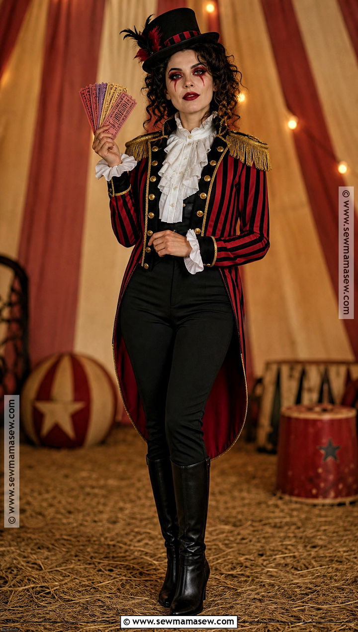 Spooky Ringmaster Costume With Striped Jacket - 35 killer costume ideas