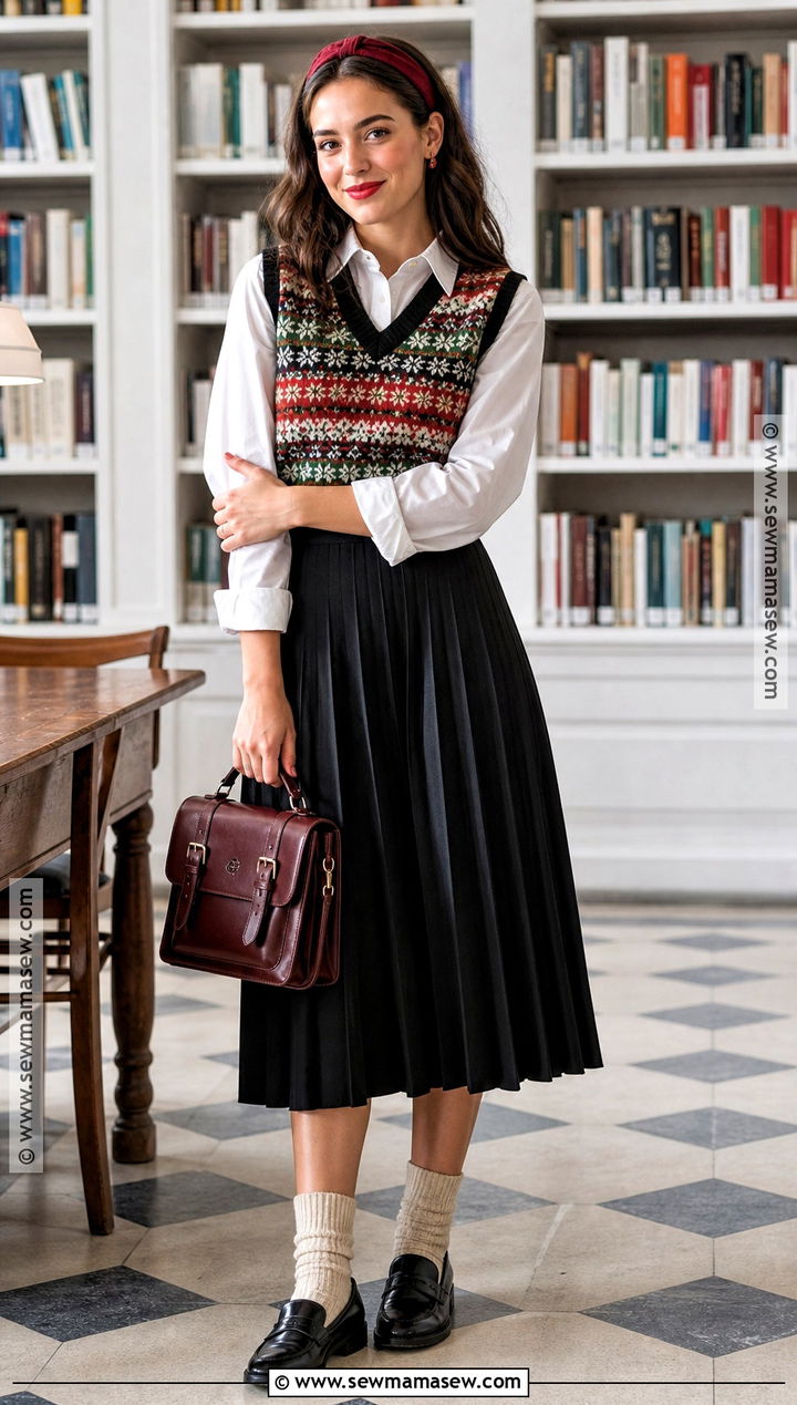 Spooky Sweater Vest Halloween Outfit - 30 Fun Halloween Outfits