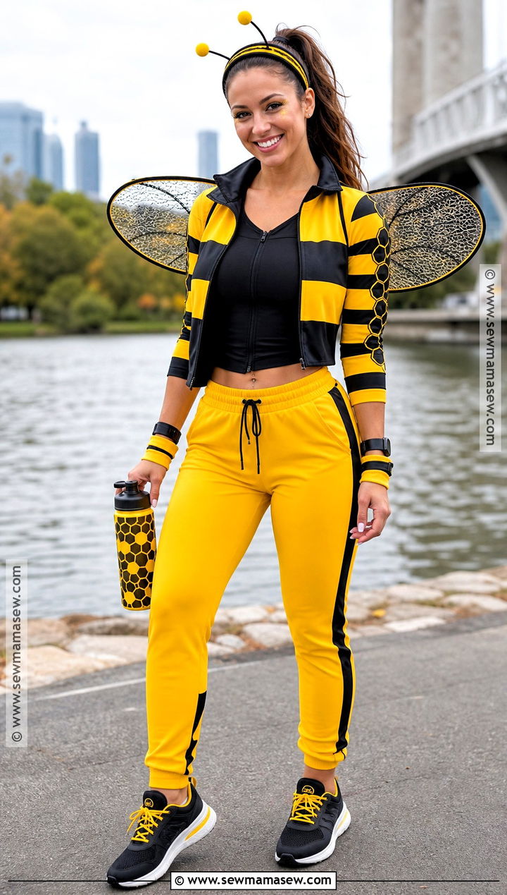 Sporty Bumble Bee Costume With Track Pants - 30 Bumble Bee Costume Ideas for Women