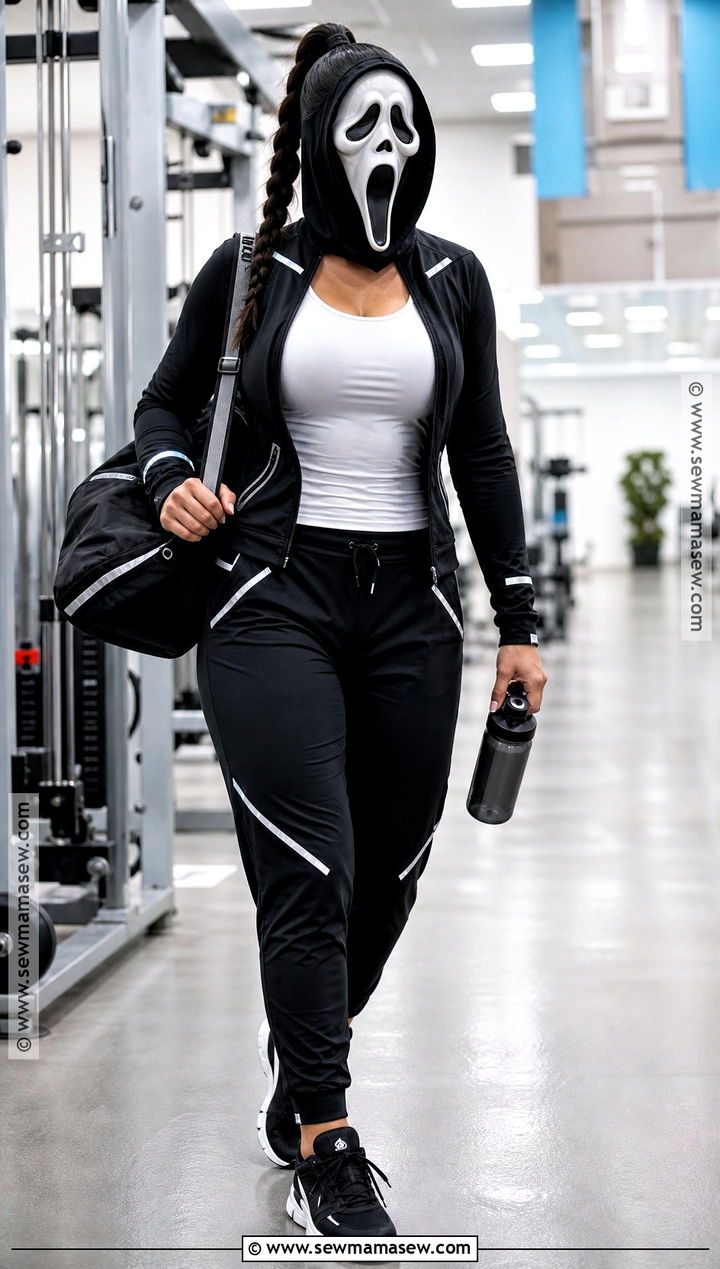 Sporty Ghost Face Costume With Track Pants - 45 ghost face costume ideas for women
