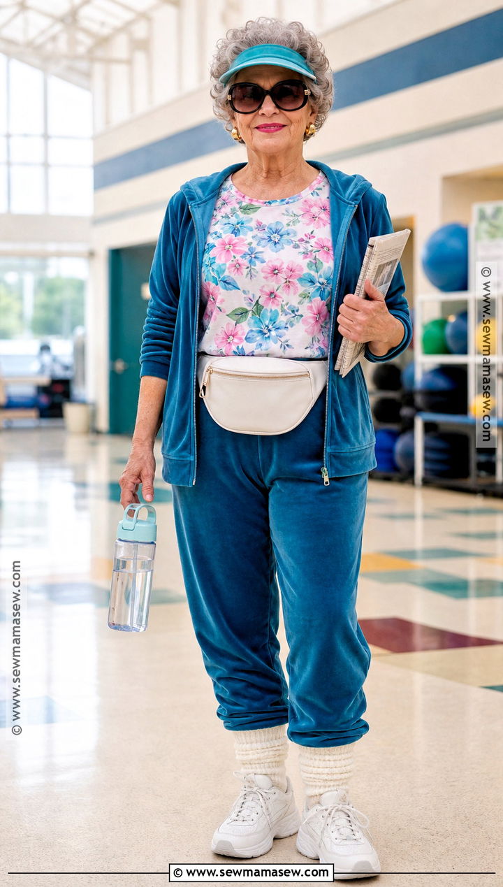 Sporty Granny Costume With Tracksuit - 30 granny dress up ideas
