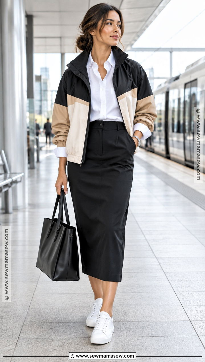 Sporty Windbreaker Jacket Outfit - 30 autumn jacket ideas